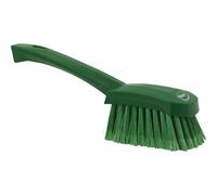 Vikan - Hygiène - Brosse à vaisselle - Avec manche court - Fibres douces à bout fendu - Vert
