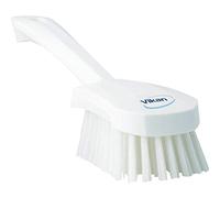 Vikan - Hygiène - Brosse à vaisselle - Avec manche court - Fibres dures - Blanc