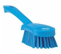 Vikan - Hygiène - Brosse à vaisselle - Avec manche court - Fibres dures - Bleu