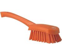 Vikan - Hygiène - Brosse à vaisselle - Avec manche court - Fibres dures - Orange