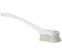 Vikan - Hygiène - Brosse à Vaisselle - avec Manche Long - Fibres dures - Blanc