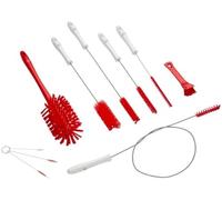Vikan - Hygiène - Ensemble de brosses Shake - 10 brosses différentes - Conforme à la FDA - Polypropylène - Rouge