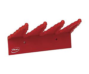 Vikan - Hygiène - Porte-outils mural - Polypropylène - Rouge