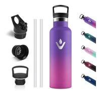 Vikastar Gourde Isotherme, 0.5l sans BPA, Bouteille Isotherme, Froid&Chaud, Gourde Inox, Anti-Fuite, Gourde Enfant Inox pour Sport, Enfant, École, Gym, Cyclisme, Violet & Rose