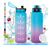 Vikaster Gourde eau, Gourde 1.5Litre, sans BPA, Étanche & Réutilisable, Bouteille d'eau avec Marqueur de Temps et Filtre, Convient Pour la Bureau, Gym, Yoga, Camping-Unisex-Youth