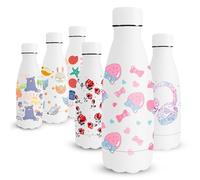 Vikaster Gourde Isotherme Enfant, 350mlGourde Inox Isotherme, Impression 3D Gourde Isotherme Petite, Gourde Reutilisable, Sans-BPA, Etanche bouteille Approprié & Enfant, Sport, école, Extérieur