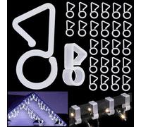 Vikdio 120 Crochets pour gouttières pour lumières de Noël extérieures, Clips pour fixation lumières de Noël stalactites sur décoration de mariage Halloween fêtes extérieures Noël jardin arbre fenêtre