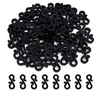 Vikdio 120 Pièces Noir Crochets de gouttière pour sécuriser les guirlandes lumineuses d'extérieur, Idéal pour Lumières de Noël suspendues sur Mariage Halloween Noël