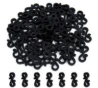 Vikdio 30 Pièces Noir Crochets de gouttière pour sécuriser les guirlandes lumineuses d'extérieur, Idéal pour Lumières de Noël suspendues sur Mariage Halloween Noël