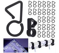 Vikdio 60 Crochets Noirs pour Gouttière pour Fixer des Lumières de Noël en extérieur, idéal pour Accrocher des Guirlandes Lumineuses à Halloween et pour la décoration extérieure de Noël
