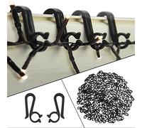 Vikdio Lot de 120 mini crochets de gouttière pour suspendre des lumières de Noël, des vacances, des bardeaux, des clips de gouttière pour suspendre des lumières de stalactites sur Noël, l'arbre,Noir