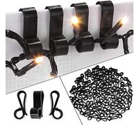 Vikdio Lot de 30 mini crochets de gouttière pour suspendre des lumières de Noël, des vacances, des bardeaux, arbre,Noir