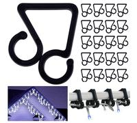 Vikdio Lot de 60 Crochets de Gouttière Noirs pour Lumières de Noël Extérieures, Clips pour Guirlandes Lumineuses et Décorations de Vacances
