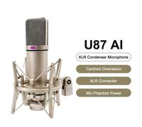 VIKEFON ¿ ensemble d'équipement professionnel pour Podcast Live SoundCard, avec Microphone XLR 48V, pour enregistrement sur PC, chant, Streaming, jeu (U87 à (34 mm))
