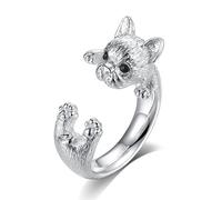 VIKI LYNN Bague Argent Femme Ajustable de Chien Bijoux Fantaisie en Série Argent 925