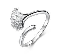 VIKI LYNN Bague Argent Femme Ajustable d'orteil de Folium Ginkgo Bague phalange Bague de Pied Bijoux Fantaisie en Série Argent 925 Idée Cadeau Femme Fille ou Cadeau d’Anniversaire