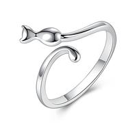 VIKI LYNN Bague Femme Ajustable d'orteil de Chat Mignon Bague phalange Bague de Pied Bijoux Fantaisie en Série Argent 925 Idée Cadeau Femme Fille ou Cadeau d’Anniversaire