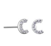 VIKI LYNN Boucles d'oreilles argent femme avec lettre initial C bijoux argent fin 925 et zircon incrusté avec DIY les noms avec les lettres