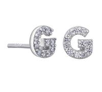 VIKI LYNN Boucles d'oreilles argent femme avec lettre initial G bijoux argent fin 925 et zircon incrusté avec DIY les noms avec les lettres
