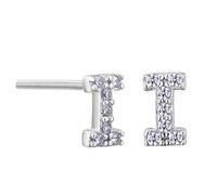 VIKI LYNN Boucles d'oreilles argent femme avec lettre initial I bijoux argent fin 925 et zircon incrusté avec DIY les noms avec les lettres