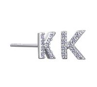 VIKI LYNN Boucles d'oreilles argent femme avec lettre initial K bijoux argent fin 925 et zircon incrusté avec DIY les noms avec les lettres