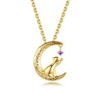 VIKI LYNN Collier argent pendentif chat mignon bijoux femme en argent fin 925 et zircon cadeau noël parfait pour les femmes filles