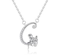 VIKI LYNN Collier Initiale pour Femme en Argent Sterling 925 Alphabets Lettre G et Collier Ange