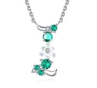 VIKI LYNN Collier Pendentif Lettre Initial I en Mon Collier Prénom Personnalisé en Argent Fin 925 et Oxyde de Zircon Idée Cadeau noël pour Femme Fille