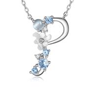 VIKI LYNN Collier Pendentif Lettre Initial P en Mon Collier Prénom Personnalisé en argent fin 925 et Oxyde de zircon Idée cadeau noël pour vos amis Vente seule