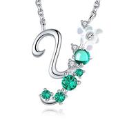 VIKI LYNN Collier Pendentif Lettre Initial Y en Mon Collier Prénom Personnalisé en argent fin 925 et Oxyde de zircon Idée cadeau noël pour femme fille