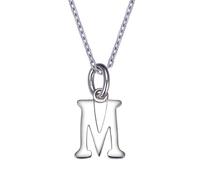 VIKI LYNN Collier Pendentif Lettre M d'alphabet DIY Les Noms avec Les Lettres en Argent Fin 925 pour Les Petites Filles