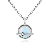 VIKI LYNN Collier Pendentif Opal Blanc/Bleu Octobre Birthstone en argent fin 925 pour Femme Vente (Opal Blanc)