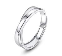 VIKI LYNN Réglable Bague Homme/Femme Forme Croix Anniversaire Mariage Lui ou Elle en Argent Fin 925 Unisexe Bague Couple pour Mariage et Fiançailles