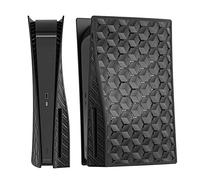 VIKIMO Peau Console pour PS5 Façade Console Disque Version Unique en Fiber De Carbone Texture Coque en Plastique Couverture Jeu Console Plaque De Remplacement Skins Wraps Cadeau