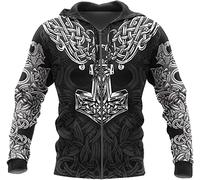 Viking à capuche à sweat-Mjolnir Odin Thor's Hammer 3d Hommes imprimés à capuche, sweat à capuche à capuche HARAJUKU