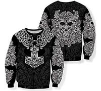 Viking à capuche à sweat-Mjolnir Odin Thor's Hammer 3d Hommes imprimés à capuche, sweat à capuche à capuche HARAJUKU