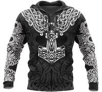 Viking à capuche à sweat-Mjolnir Odin Thor's Hammer 3d Hommes imprimés à capuche, sweat à capuche à capuche HARAJUKU