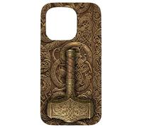 Viking Age Urnes Pattern Style - Valhalla Norse Mjoelnir - Coque pour iPhone 15 Pro