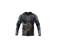 Viking Armor Tattoo Sweats à Capuche imprimés en 3D Harajuku Sweat à Capuche de Mode Unisexe Veste décontractée Sweat à Capuche zippé