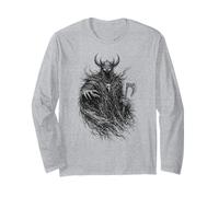 Viking avec Casque Hache Corbeau Valhalla mythologie Nordique Manche Longue