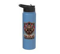 Viking Blood Runs Through My Veins Drapeau Norvège Guerrier Lynx Stainless Steel Insulated Water Bottle