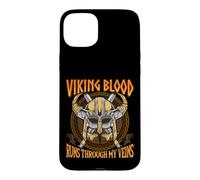 Viking Blood Runs Through My Veins Norse Nordic Mythology Coque pour iPhone 15 Plus