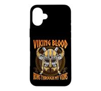 Viking Blood Runs Through My Veins Norse Nordic Mythology Coque pour iPhone 16 Plus