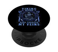 Viking Blood Runs Through My Veins Viking Ship - CV 2 PopSockets PopGrip Adhésif