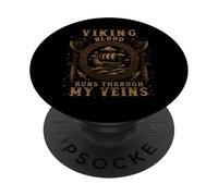 Viking Blood Runs Through My Veins Viking Ship - Sparks PopSockets PopGrip Adhésif