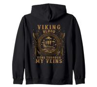 Viking Blood Runs Through My Veins Viking Ship - Sparks Sweat à Capuche