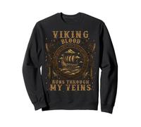 Viking Blood Runs Through My Veins Viking Ship - Sparks Sweatshirt