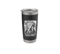Viking Blood Runs - Viking Ship - Vintage Engraving Style Gobelet isotherme en acier inoxydable double paroi