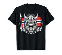 Viking Cat Drapeau Norvégien Norvège Chat T-Shirt