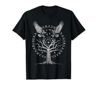 Viking Celtic Hugn & Muninn Odin's Norse Ravens Yggdrasil T-Shirt